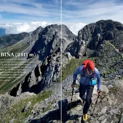 Senderista asciende por las provincias más montañosas de España, hacia la cima de Peña Ubiña.