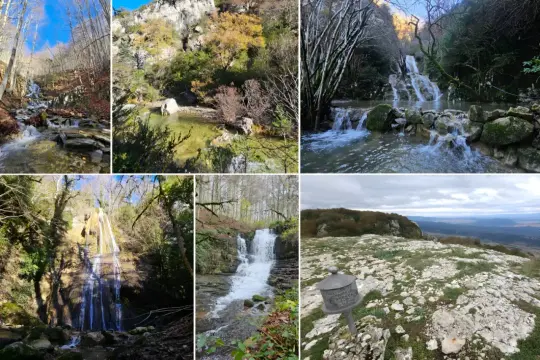 Cascadas y paisajes montañosos en el Pirineo Navarro. Naturaleza salvaje y agua cristalina.